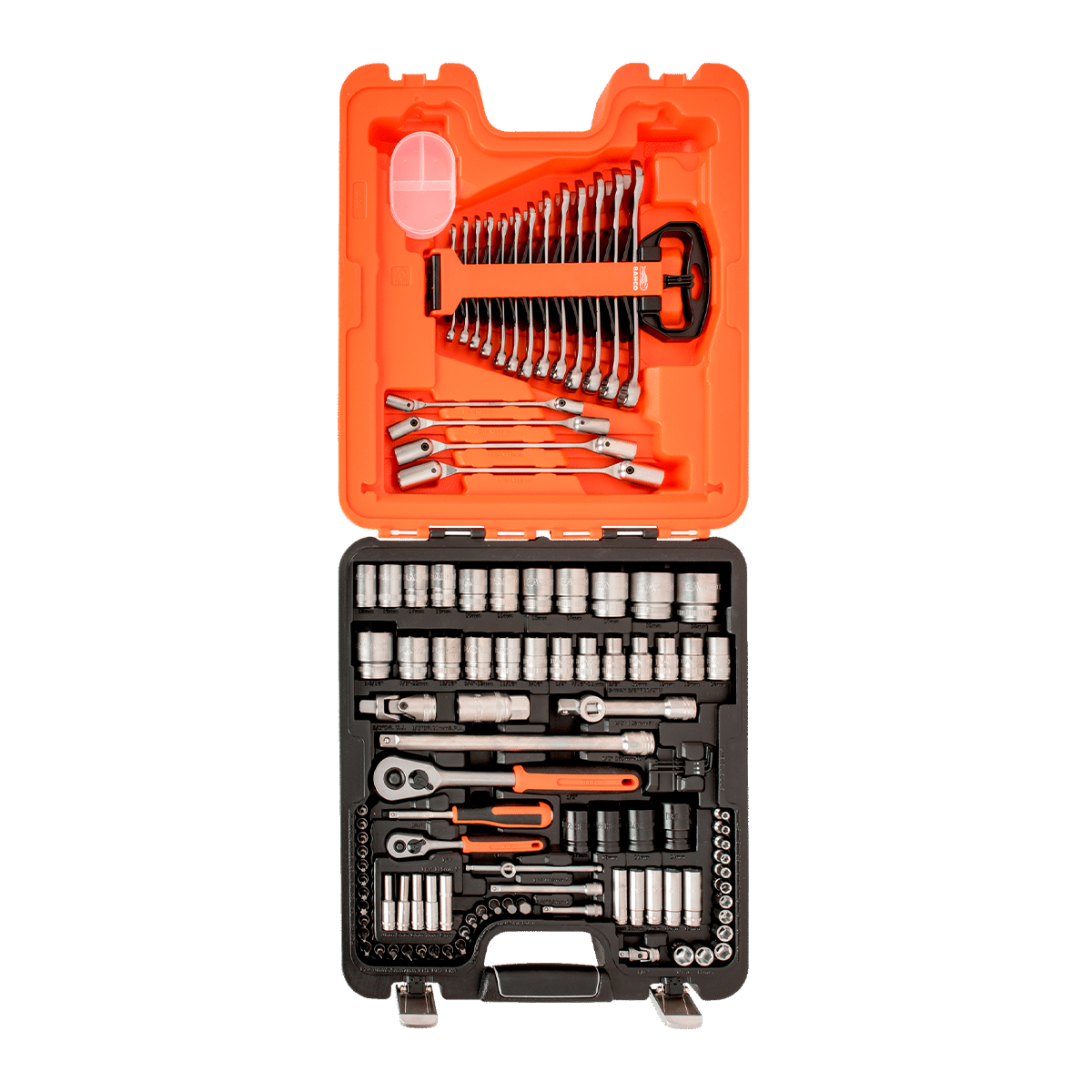 BAHCO - JUEGO DE BOCALLAVES 1/4" Y 1/2" Y LLAVES COMBINADAS 106 PIEZAS | S106