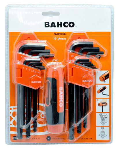 BAHCO - JUEGO DE LLAVES ALLEN 19 PIEZAS | PLA001-HX