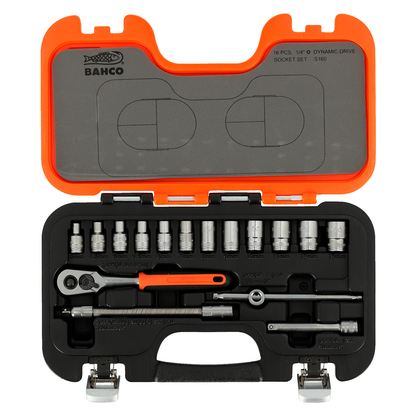 BAHCO - JUEGO DE BOCALLAVES 1/4" 16 PIEZAS | S160