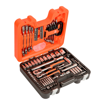 BAHCO - JUEGO DE BOCALLAVES 1/4" Y 1/2" Y LLAVES COMBINADAS 91 PIEZAS | S910